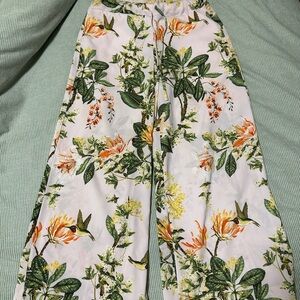 🩷 donating tomorrow!! 🩷 H&M tropical floral wide-leg drawstring pants • size S
